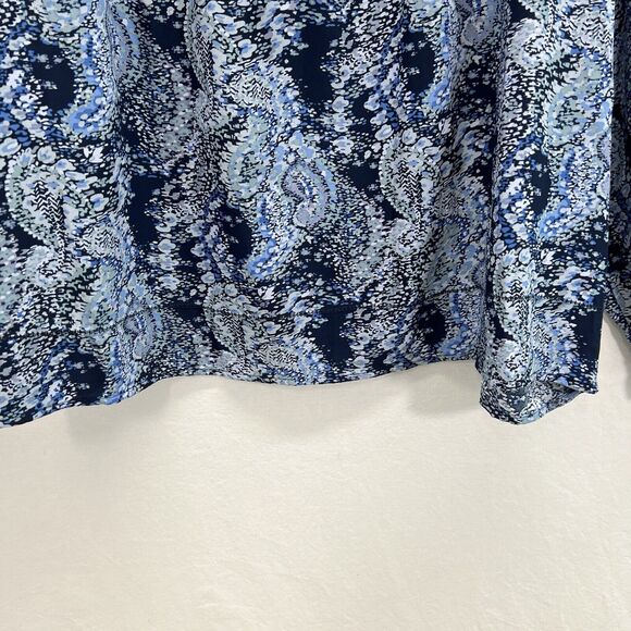 Joie Peasant Top Women Size XXL Blue Tie Neck Blouse Tunic Parisian Paisley - Picture 6 of 12